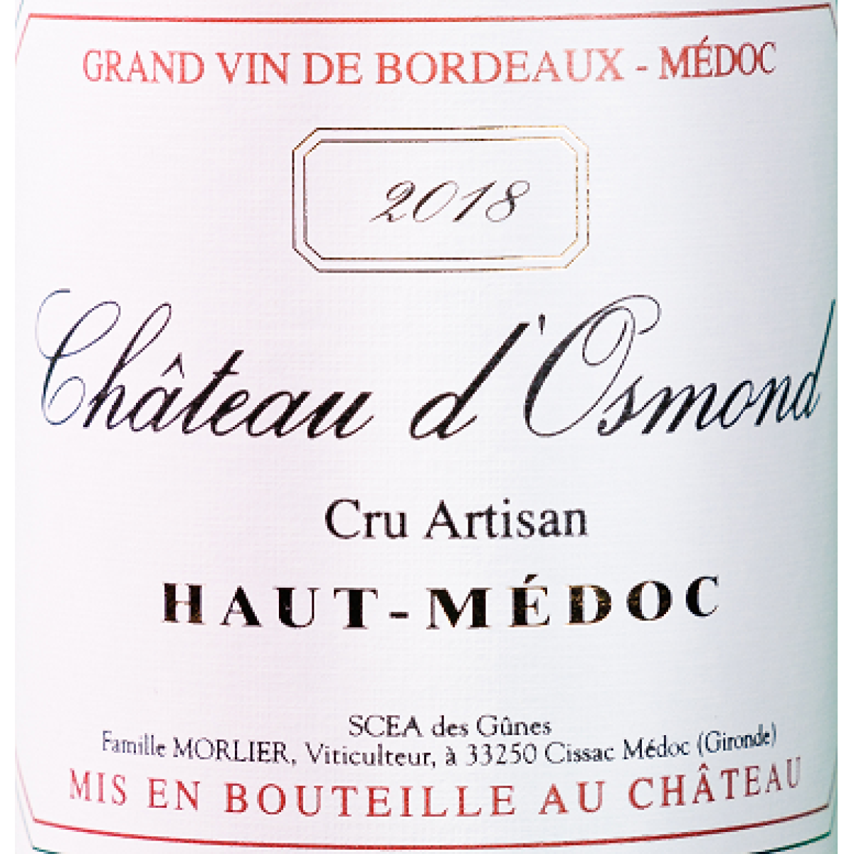 Château D’Osmond 2018